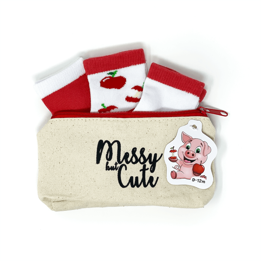 Organic Baby Sock Collection: Apple Pig (3 Pairs)