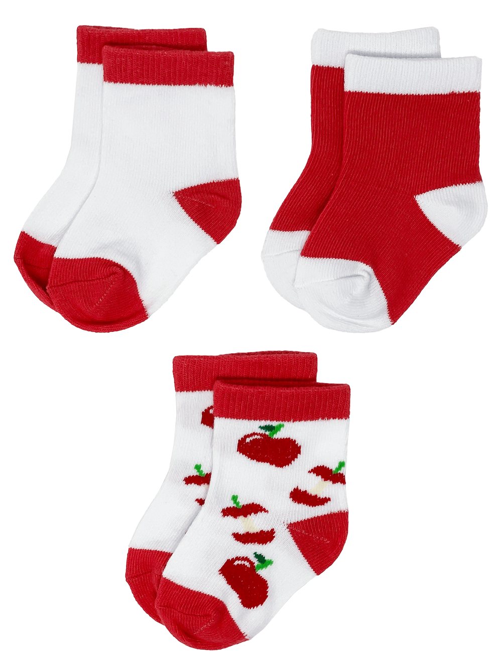 Organic Baby Sock Collection: Apple Pig (3 Pairs)