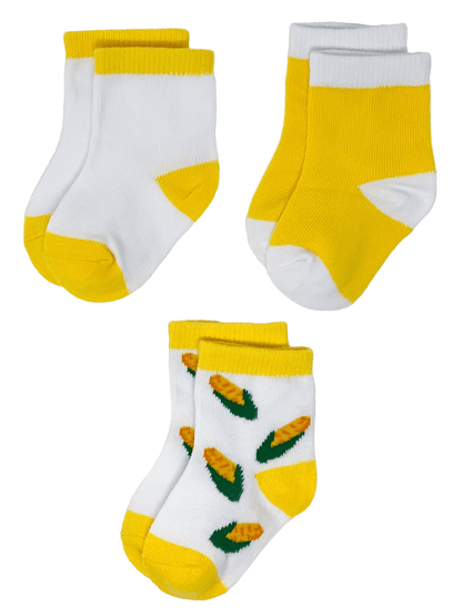 Organic Baby Sock Collection: Corn Chicken (3 Pairs)