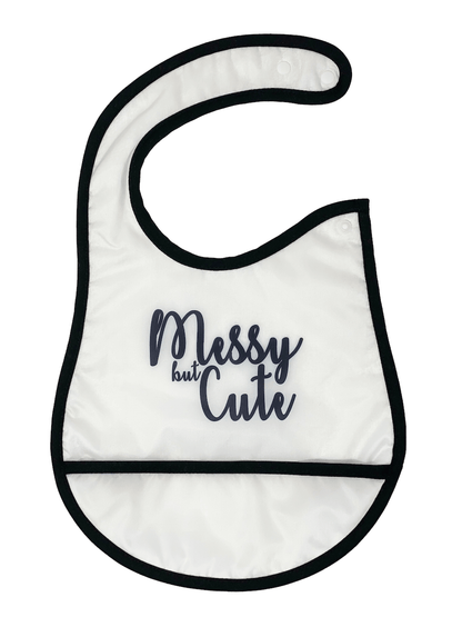 Reversible Microfiber Waterproof Unisex Baby Bib: Messy but Cute (Organic)