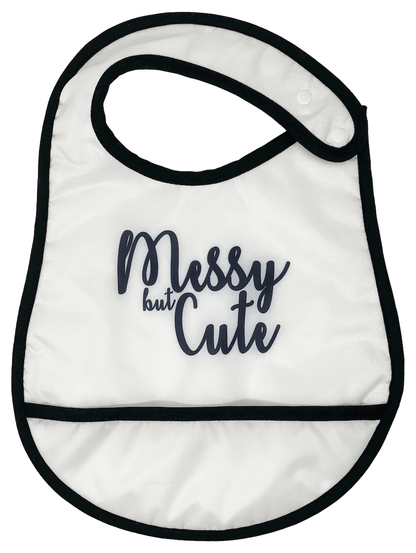 Reversible Microfiber Waterproof Unisex Baby Bib: Messy but Cute (Organic)