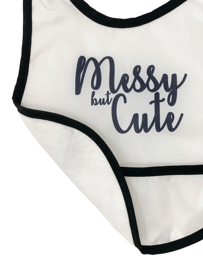 Reversible Microfiber Waterproof Unisex Baby Bib: Messy but Cute (Organic)