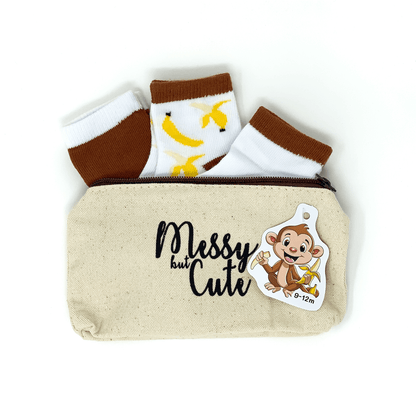 Organic Baby Sock Collection: Banana Monkey (3 Pairs)